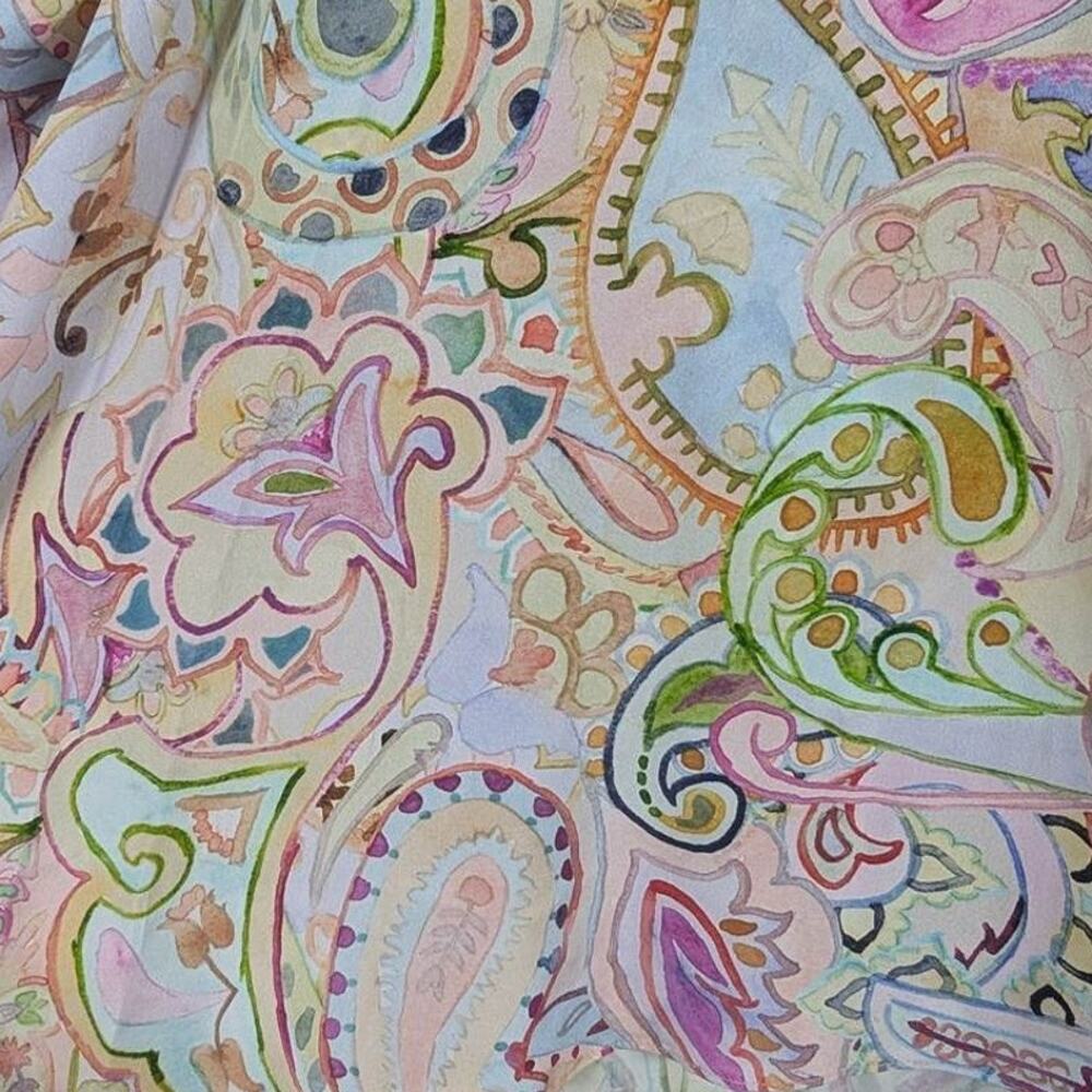 Robert Graham 100% silk Pastel Paisley Silk Tank Top in Pink, Blue, Green - Picture 11 of 12
